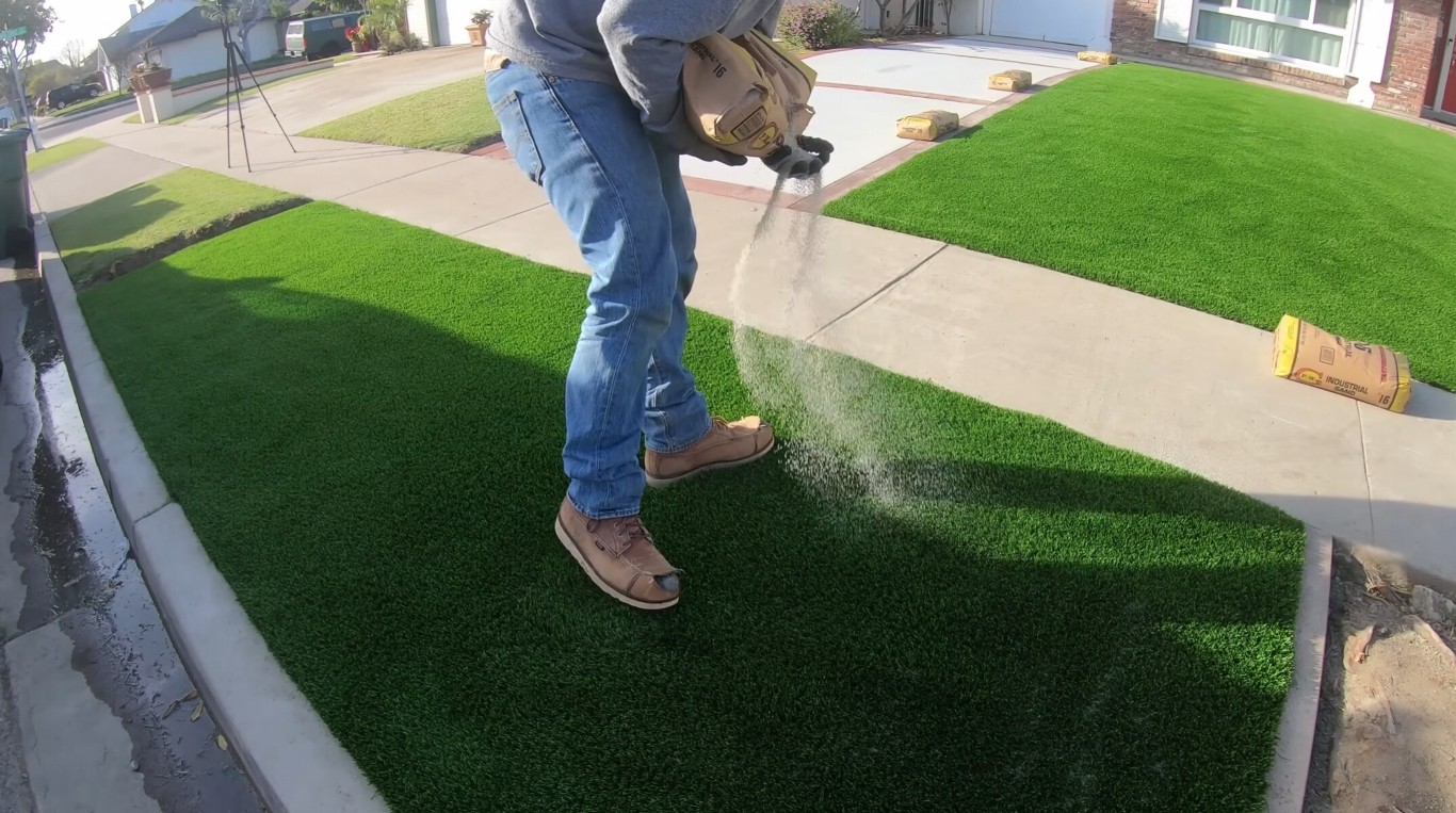 Professional artificial grass installation process in Porterville